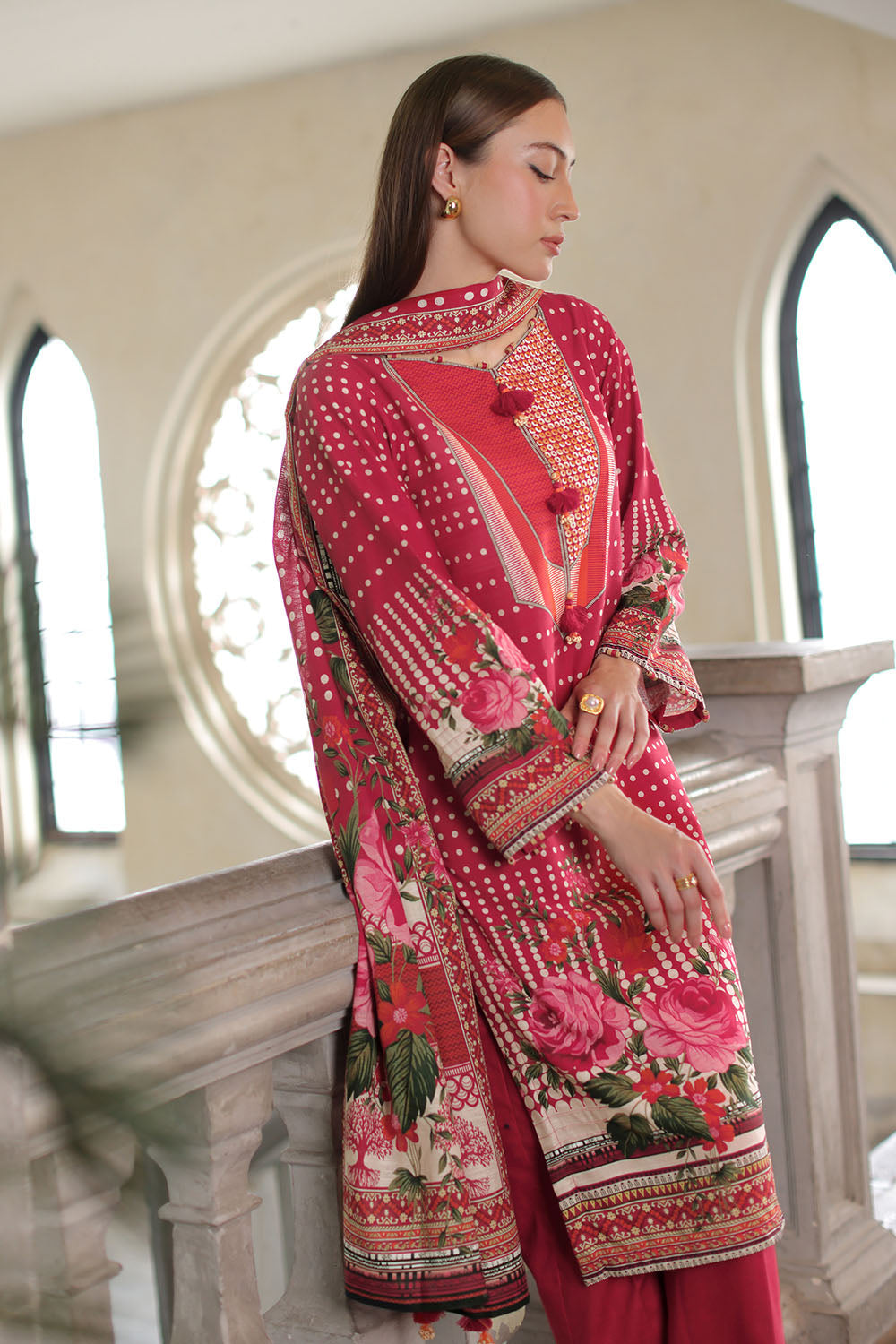 3 Piece Printed Khaddar Suit