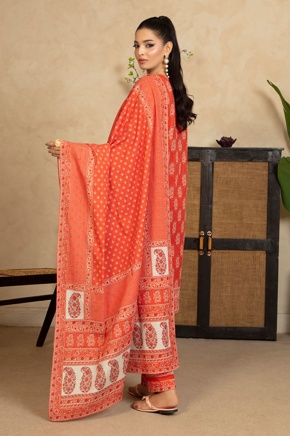 3 Piece Printed Khaddar Suit with Dupatta