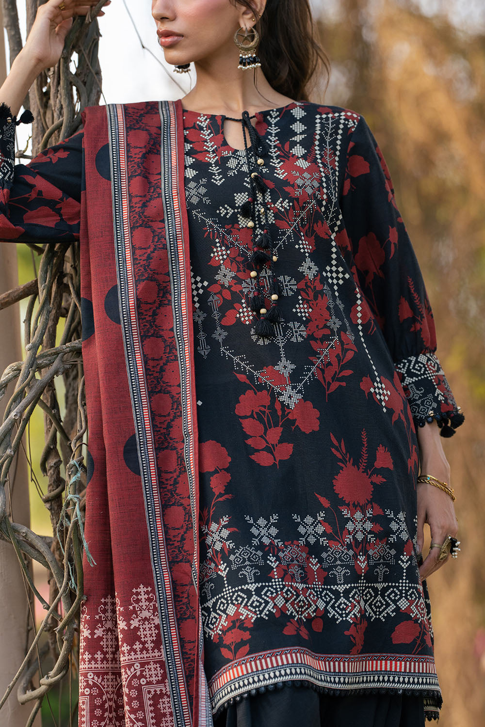 3 Piece Printed Khaddar Suit - W-FB-WCS-26-491797