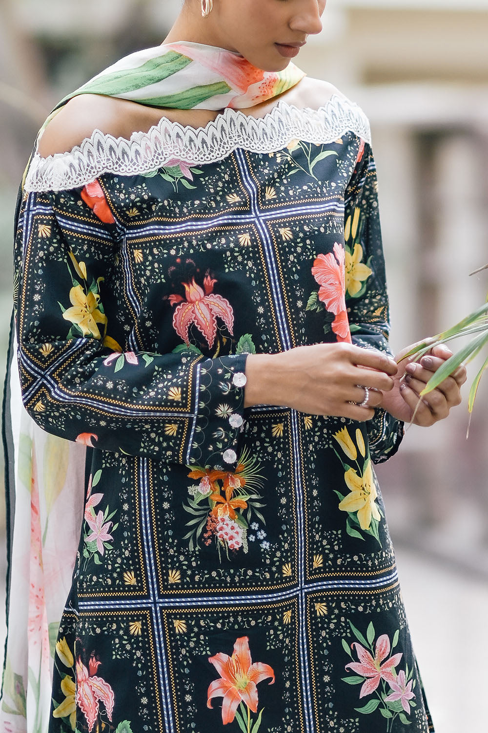 3 Piece Printed Lawn Suit With Embroidered Border