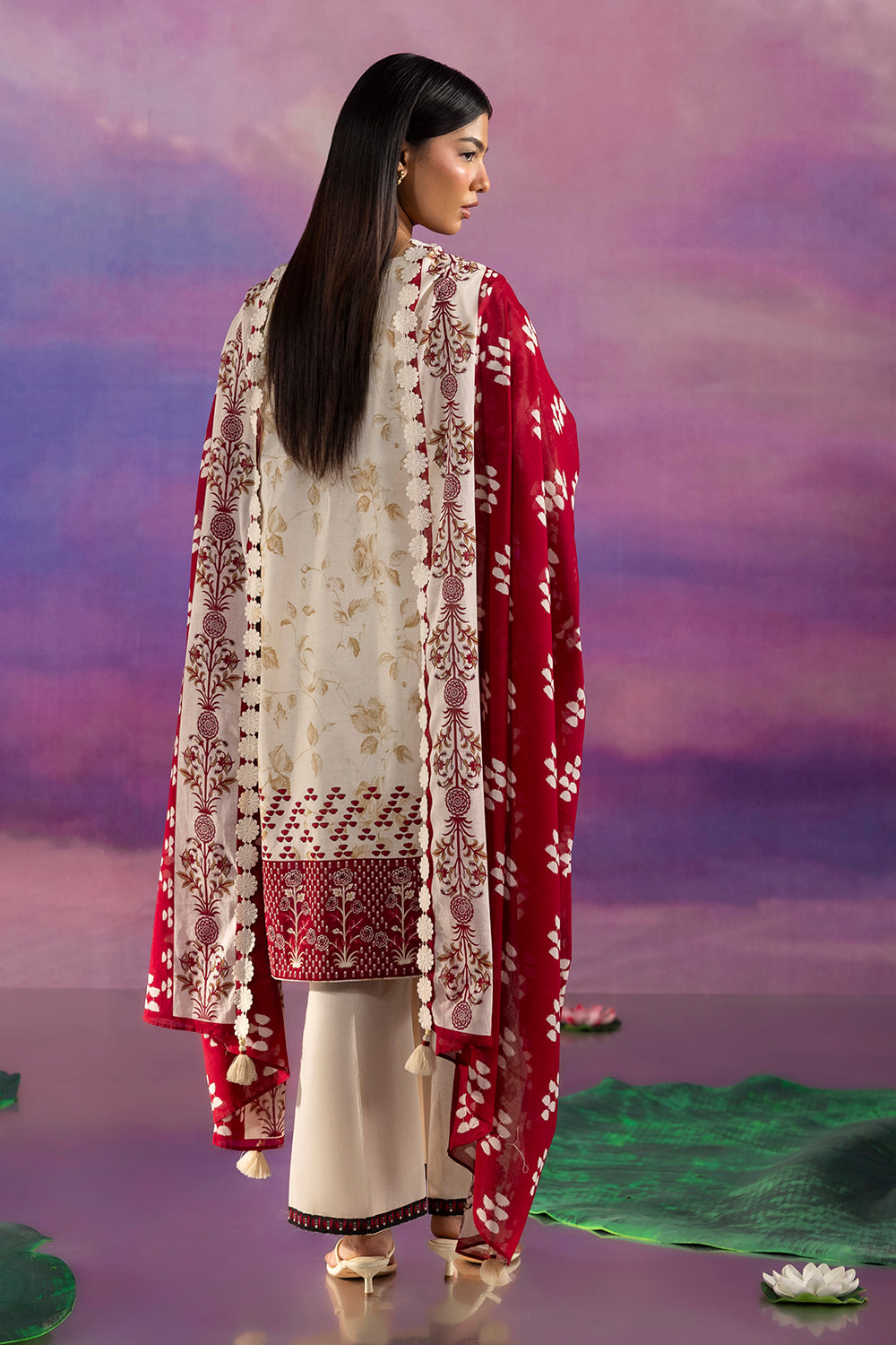 3 Piece Printed Cotton Suit with Printed Lawn Dupatta