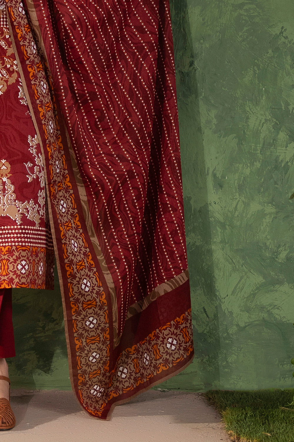 3 Piece Printed Cotton Suit with Printed Lawn Dupatta