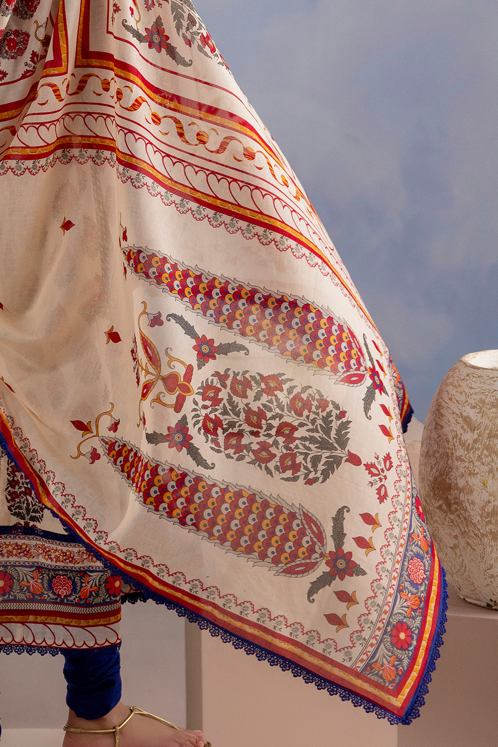 3 Piece Printed Cotton Suit with Printed Lawn Dupatta
