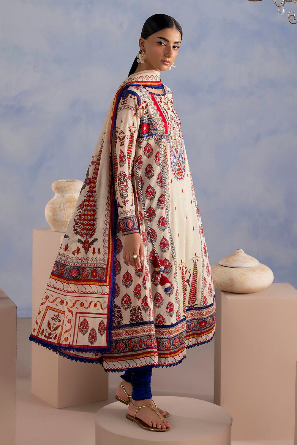3 Piece Printed Cotton Suit with Printed Lawn Dupatta