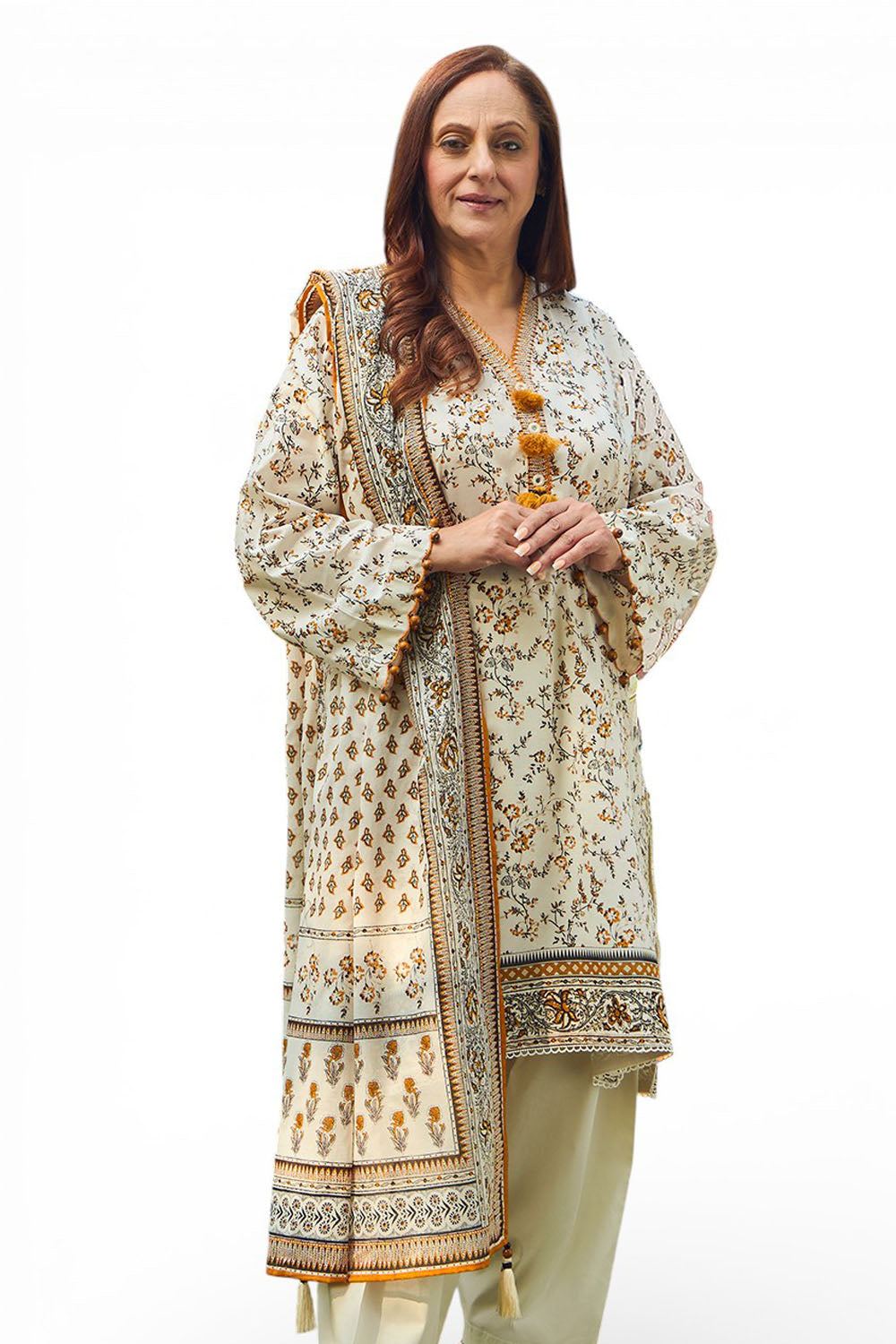 3 Piece Printed Lawn Suit with Dupatta