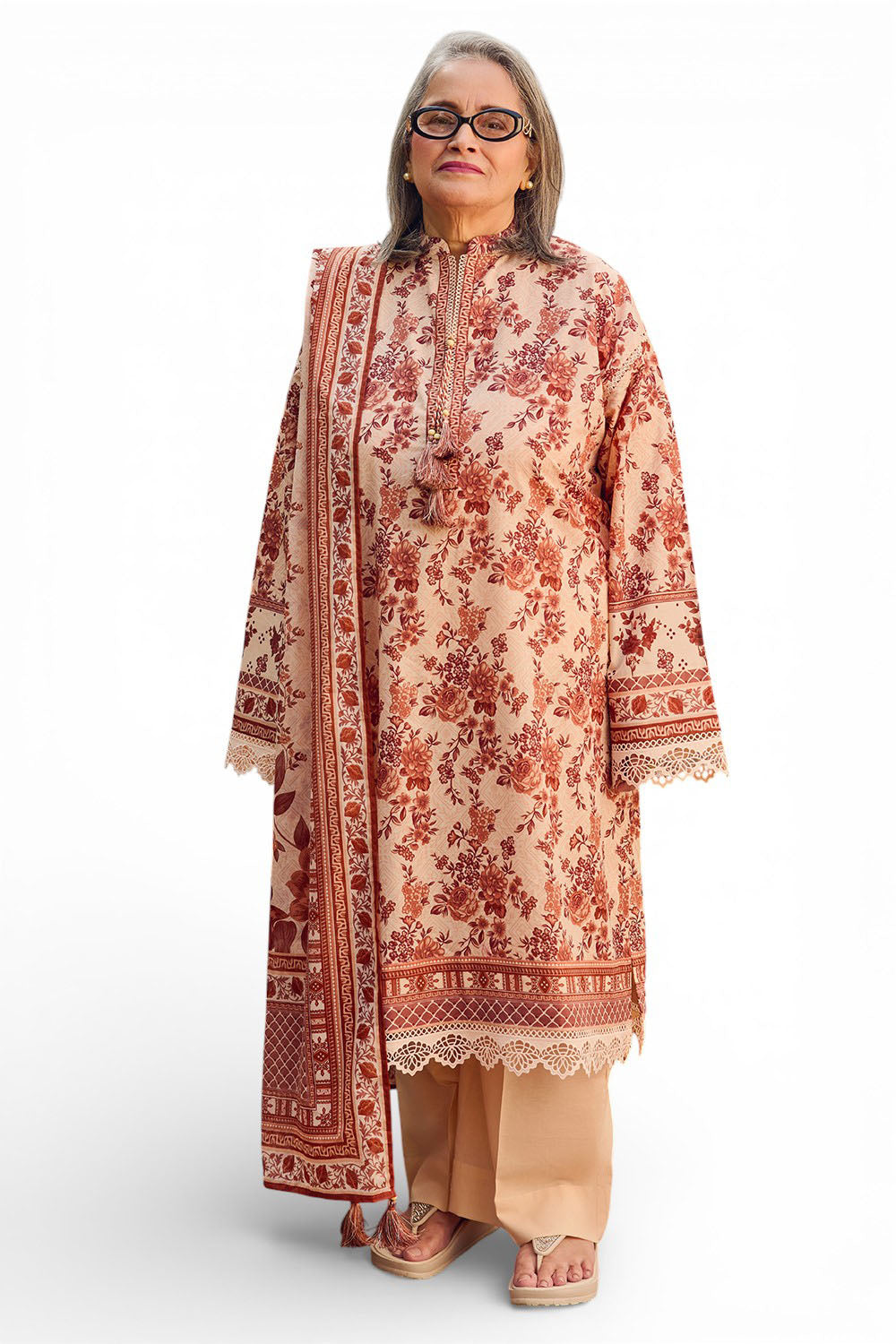3 Piece Printed Lawn Suit with Dupatta