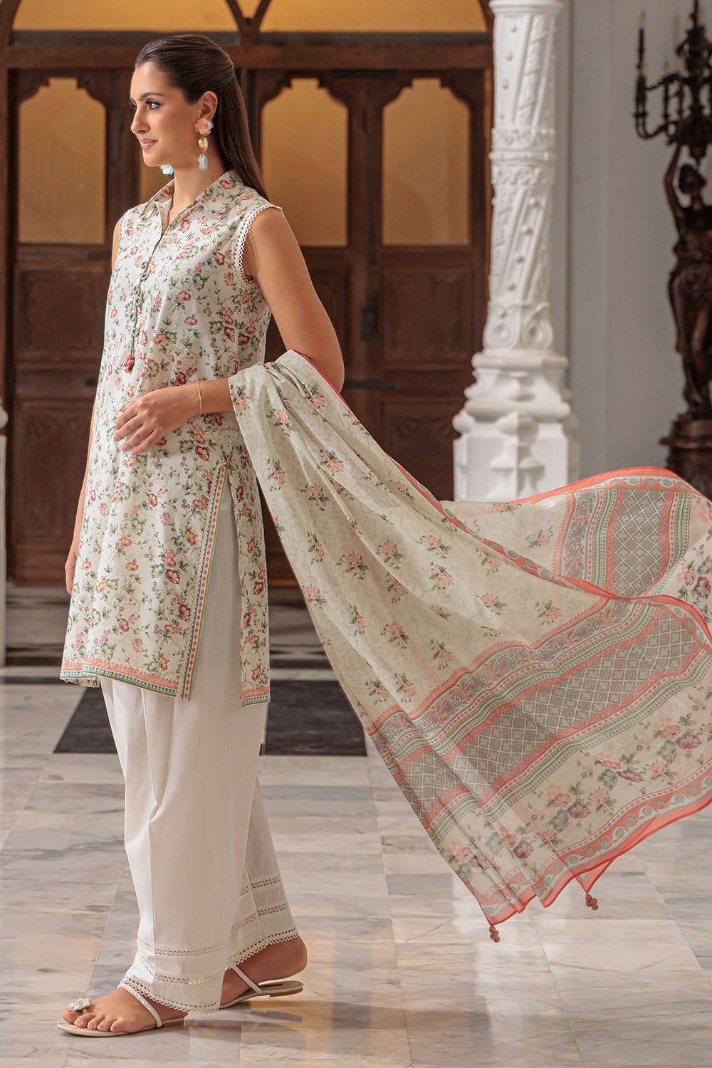 3 Piece Printed Lawn Suit and Dyed Trouser