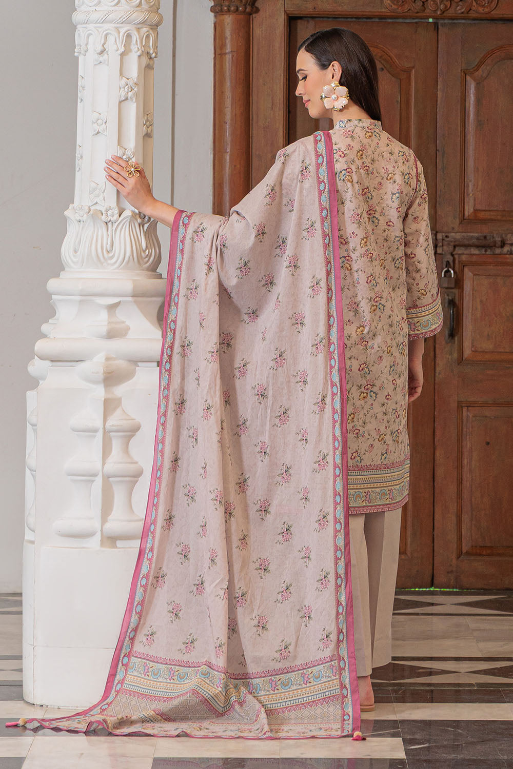3 Piece Printed Lawn Suit and Dyed Trouser