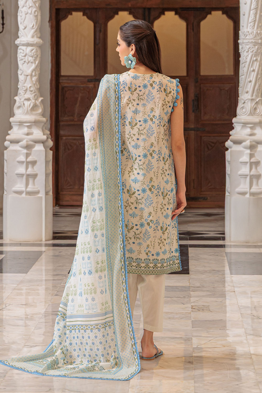 3 Piece Printed Lawn Suit and Dyed Trouser