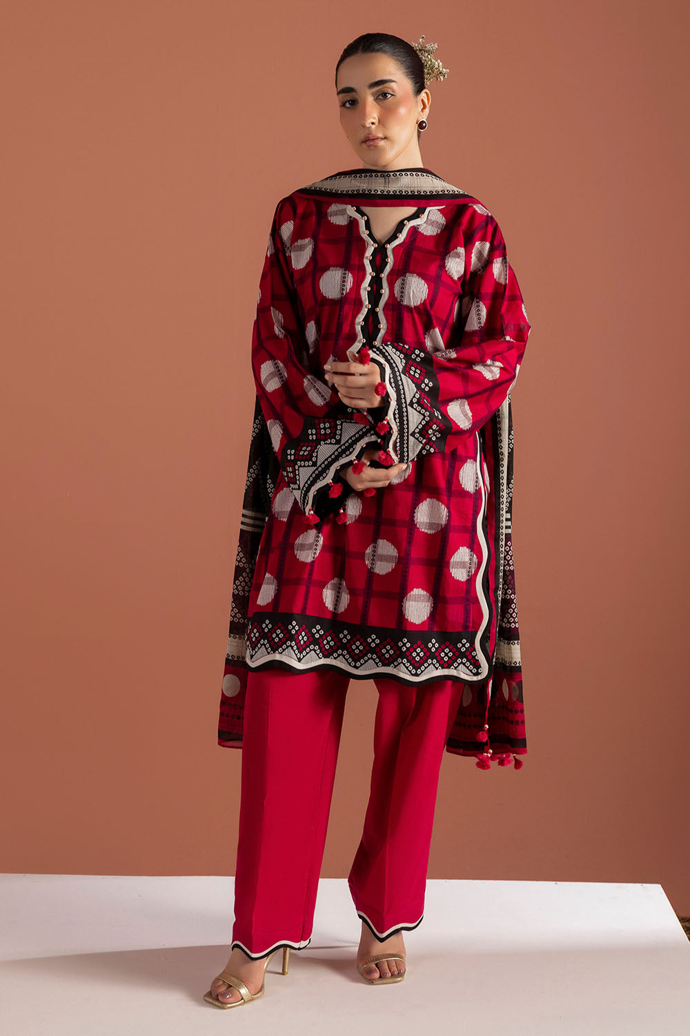 3 Piece Printed Lawn Suit with Dupatta