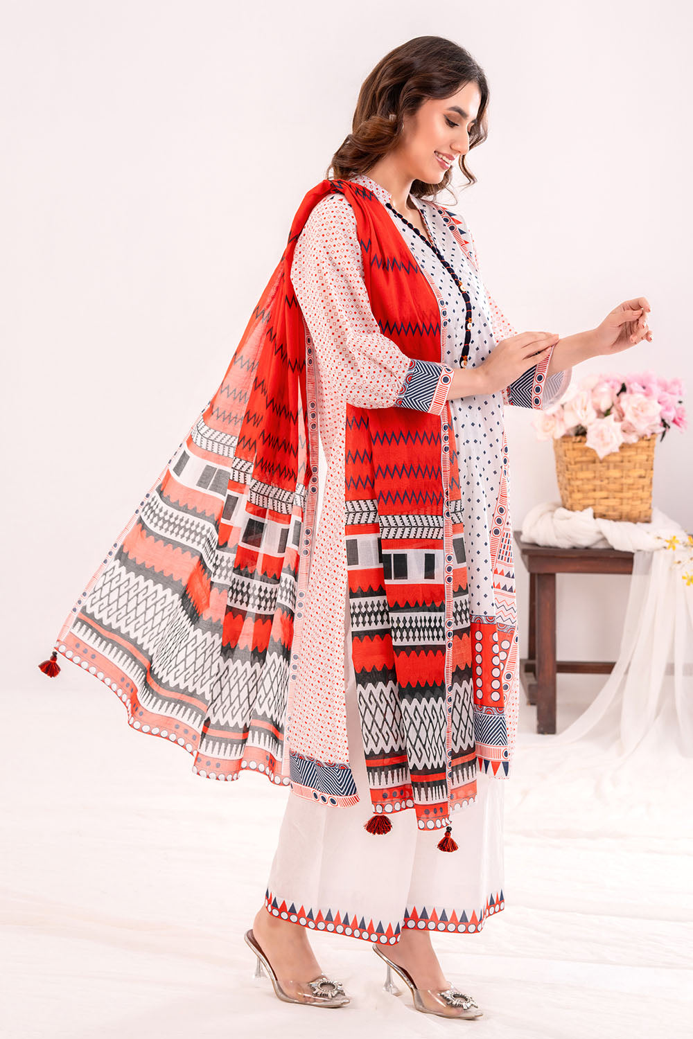 3 Piece Printed Lawn Suit with Dupatta