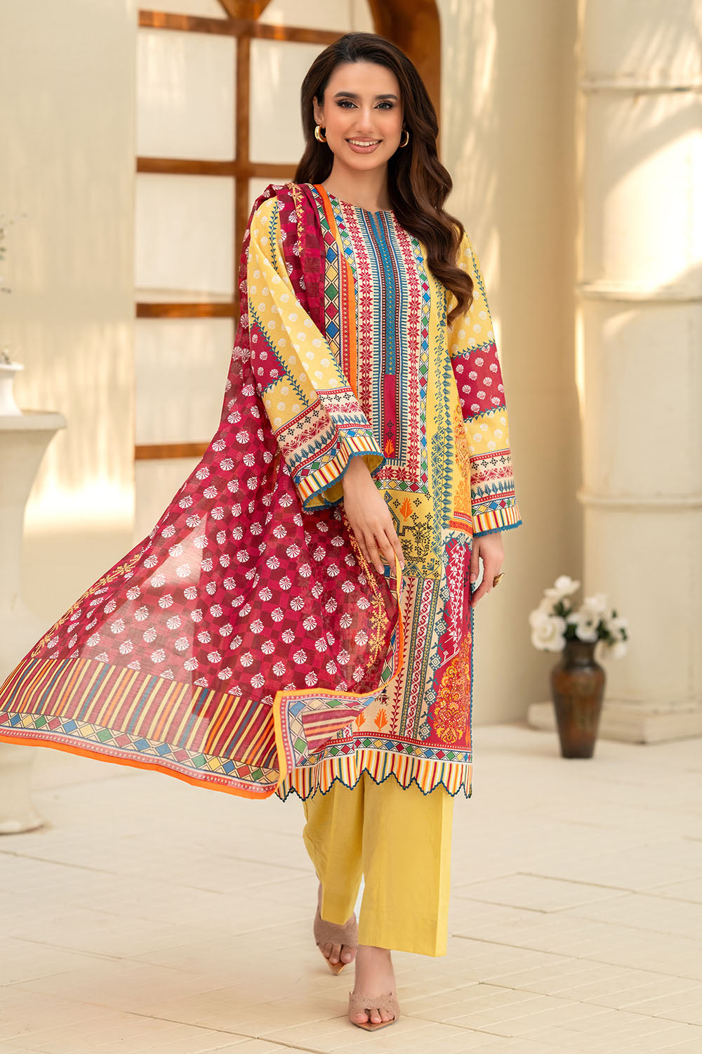 3 Piece Printed Lawn Suit - W-FB-SP4-26-467145