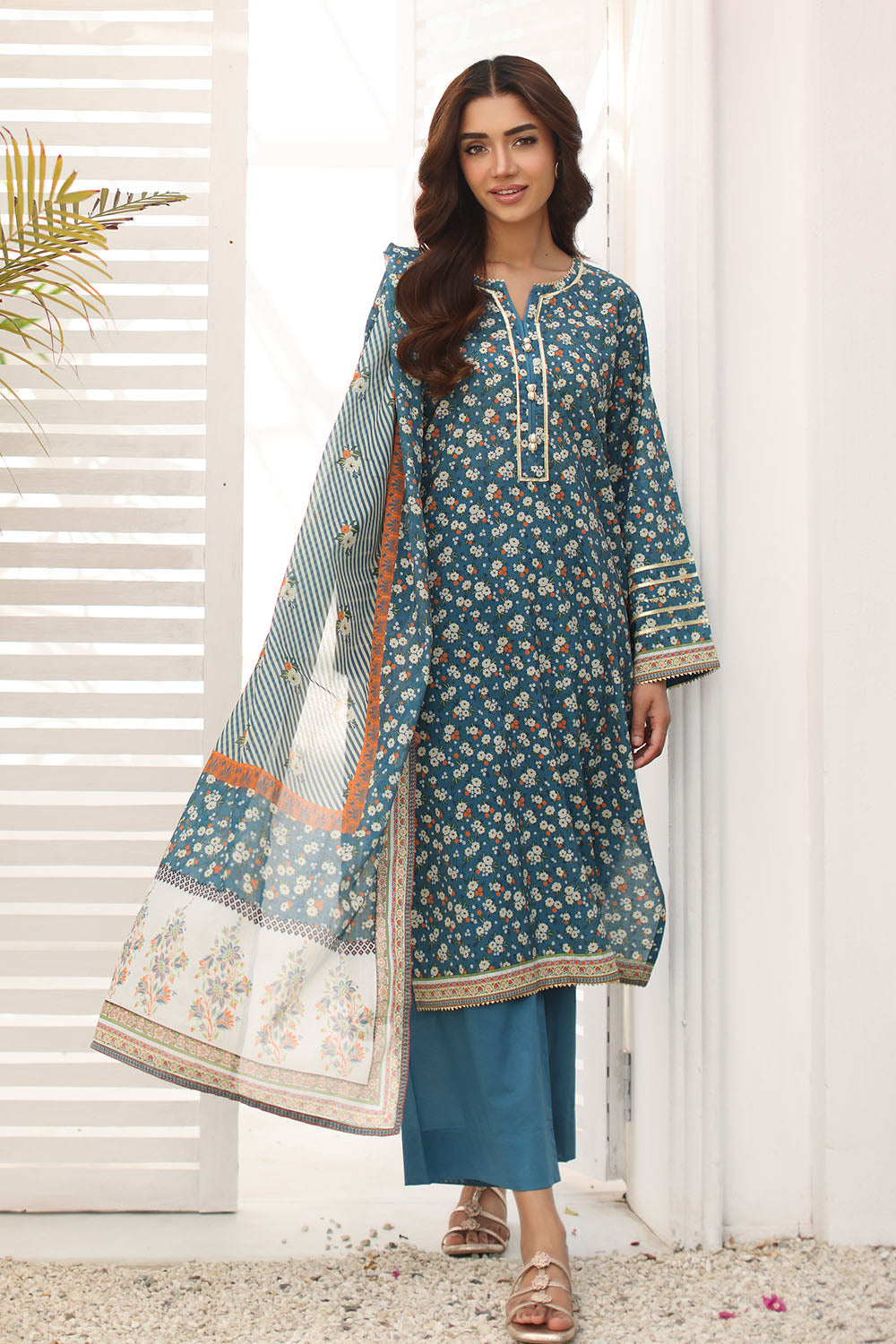 3 Piece Printed Lawn Suit with Printed Lawn Dupatta