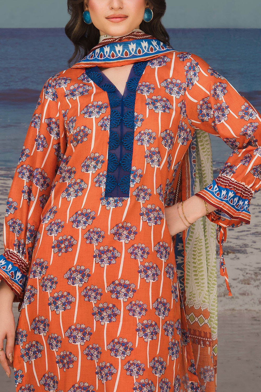 3 Piece Printed Lawn Suit with Printed Lawn Dupatta