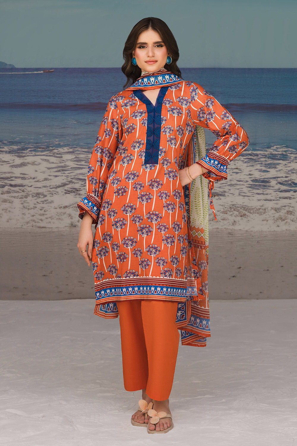 3 Piece Printed Lawn Suit with Printed Lawn Dupatta