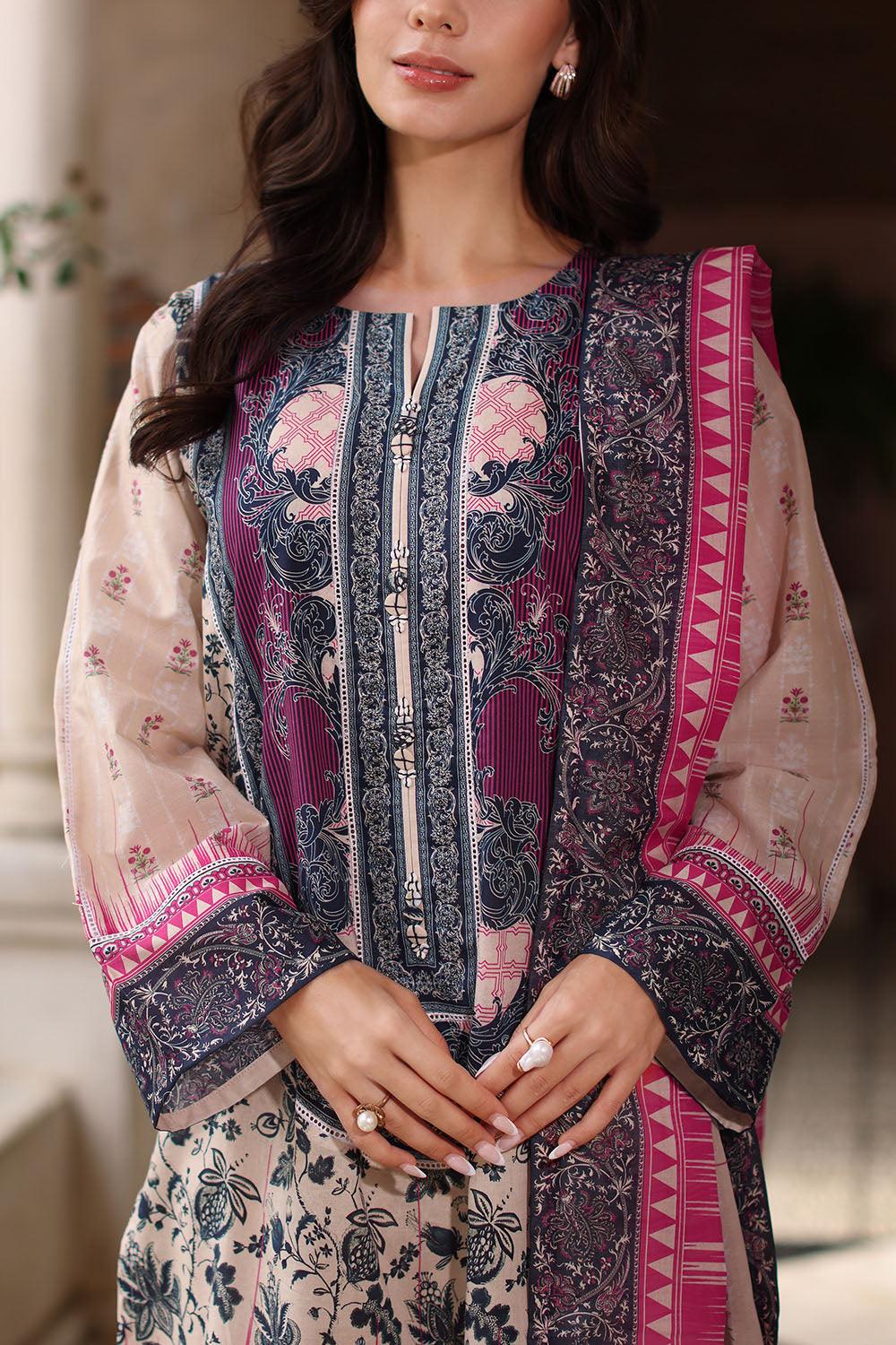 3 Piece Printed Lawn Suit with Printed Lawn Dupatta