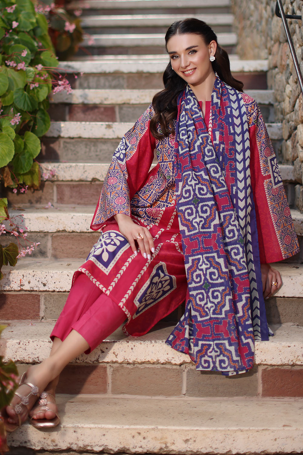 3 Piece Printed Lawn Suit with Dupatta