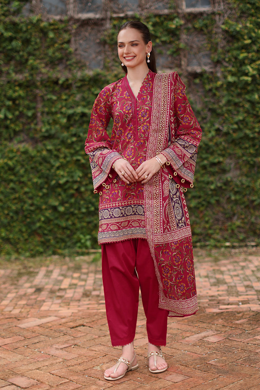 3 Piece Printed Lawn Suit with Printed Lawn Dupatta