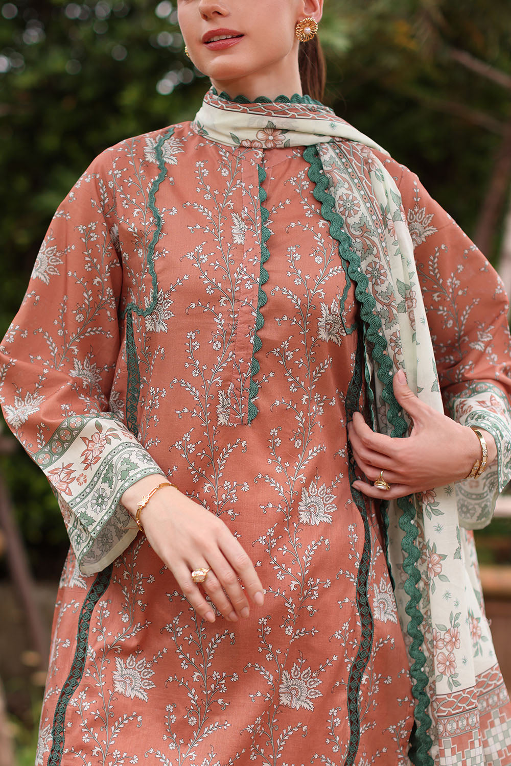 3 Piece Printed Lawn Suit with Printed Lawn Dupatta