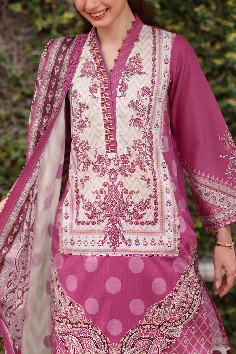 3 Piece Printed Lawn Suit with Printed Lawn Dupatta
