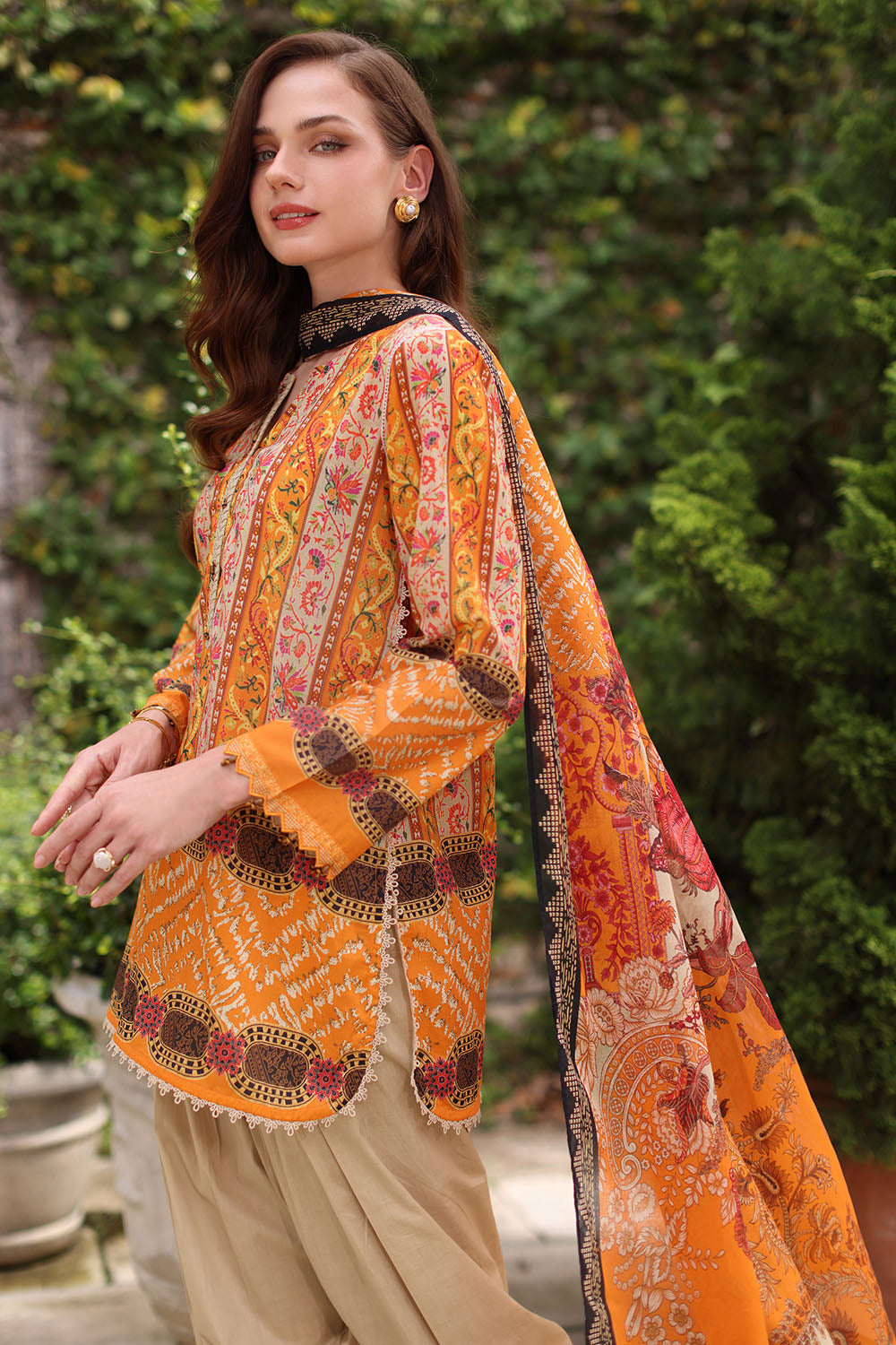 3 Piece Printed Lawn Suit with Printed Lawn Dupatta