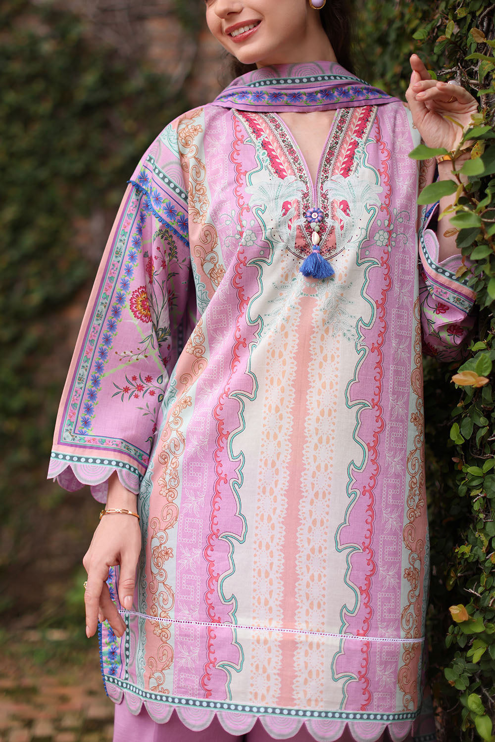 3 Piece Printed Lawn Suit with Printed Lawn Dupatta