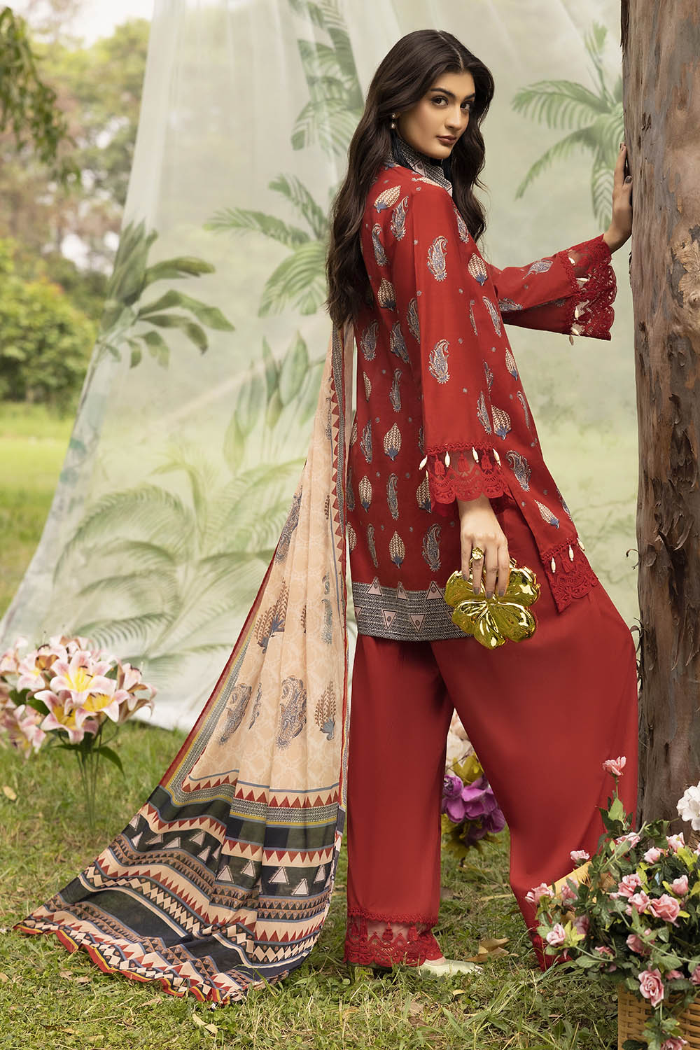 3 Piece Printed Lawn Suit with Dupatta