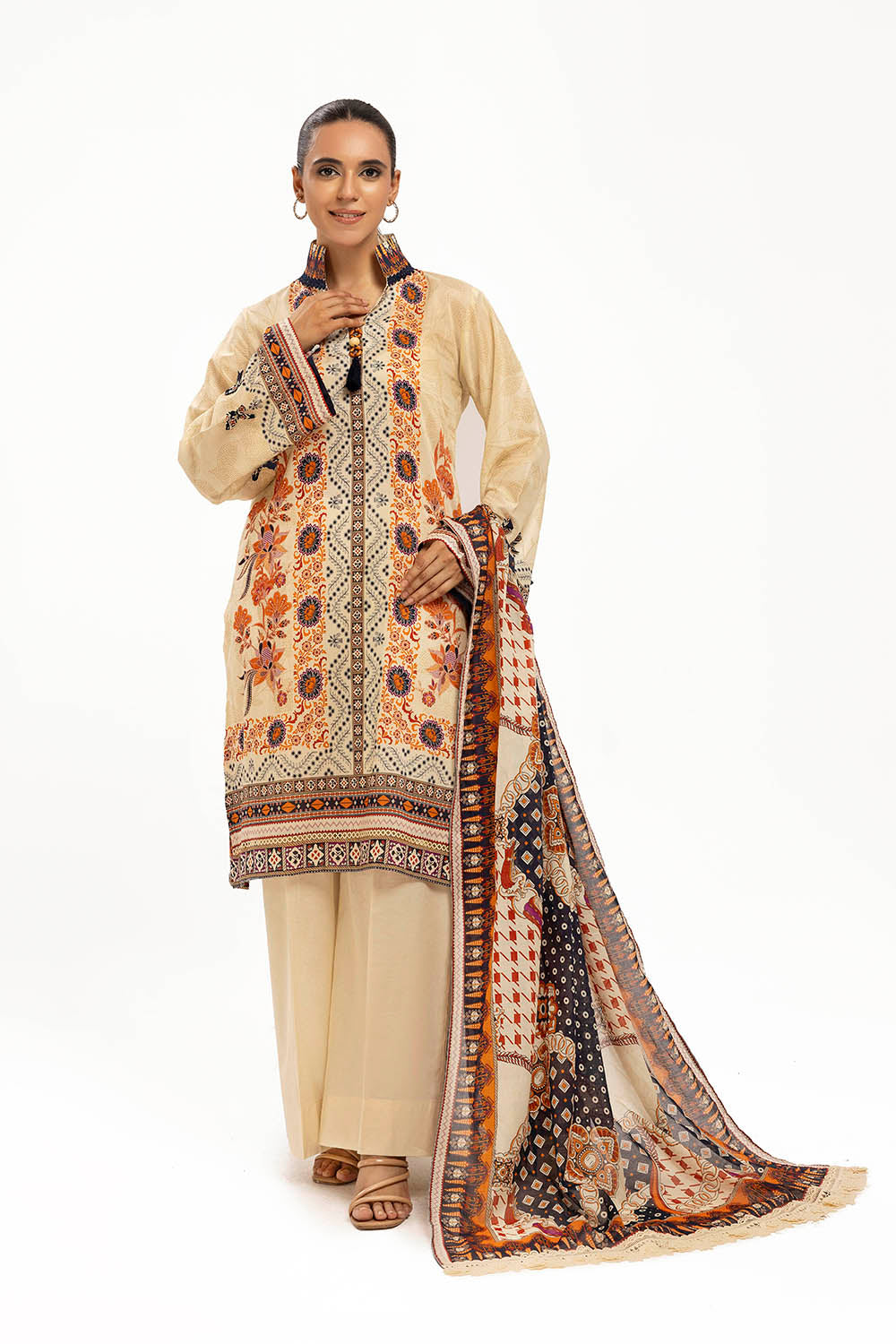 3 Piece Printed Lawn Suit with Dupatta