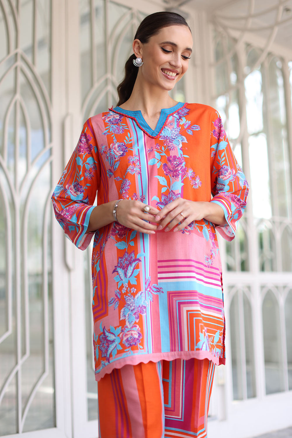 2 Piece Printed Lawn Suit with Printed Trouser