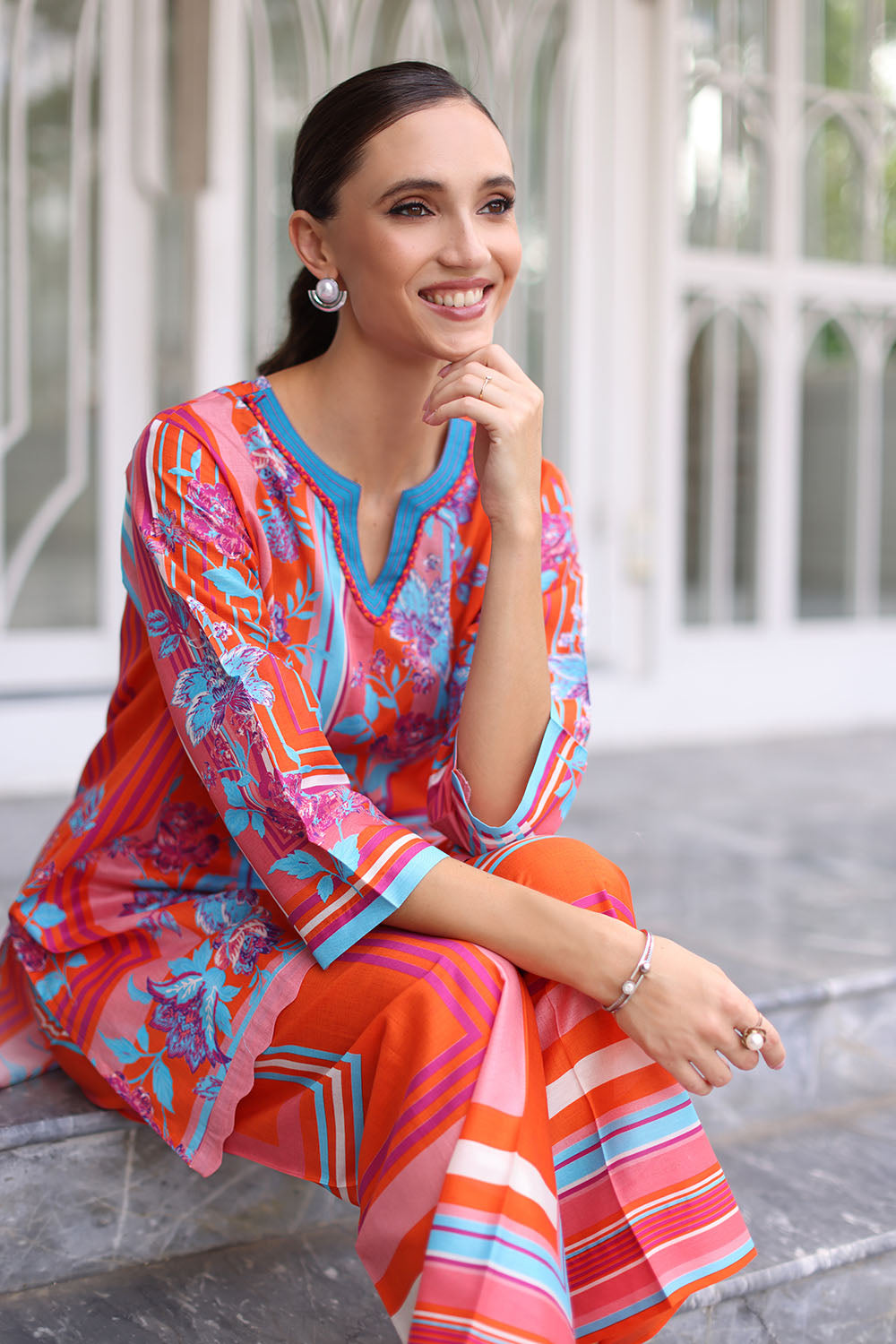 2 Piece Printed Lawn Suit with Printed Trouser