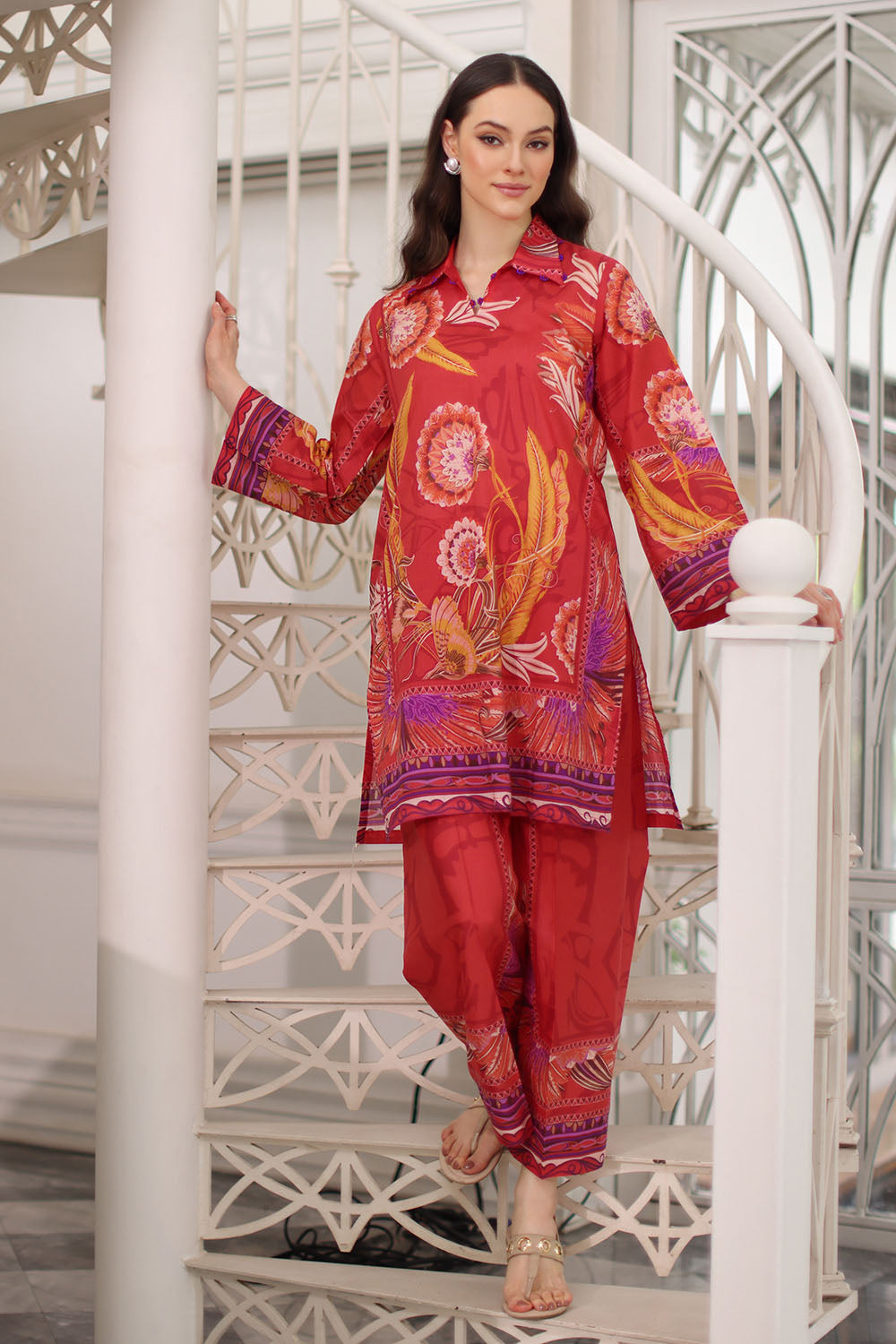 2 Piece Printed Lawn Suit with Printed Trouser