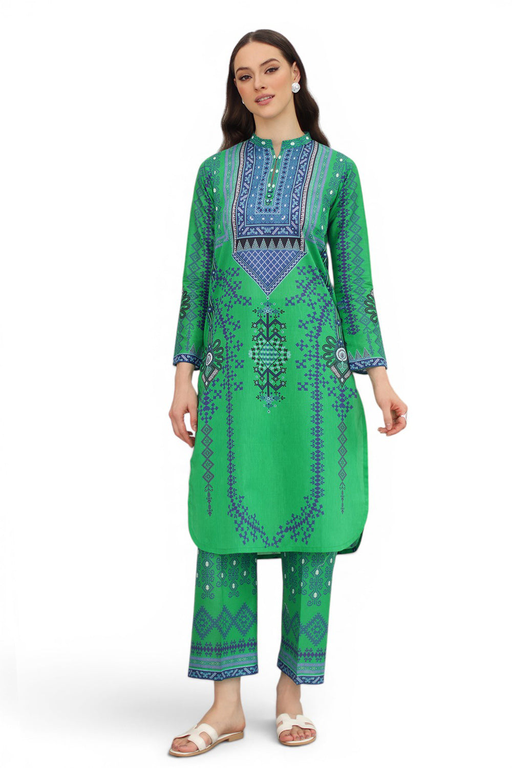 2 Piece Printed Lawn Suit with Printed Trouser