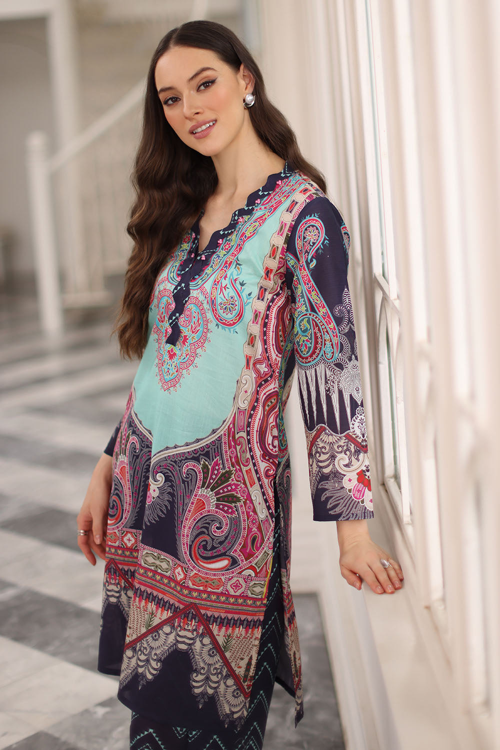 2 Piece Printed Lawn Suit with Printed Trouser