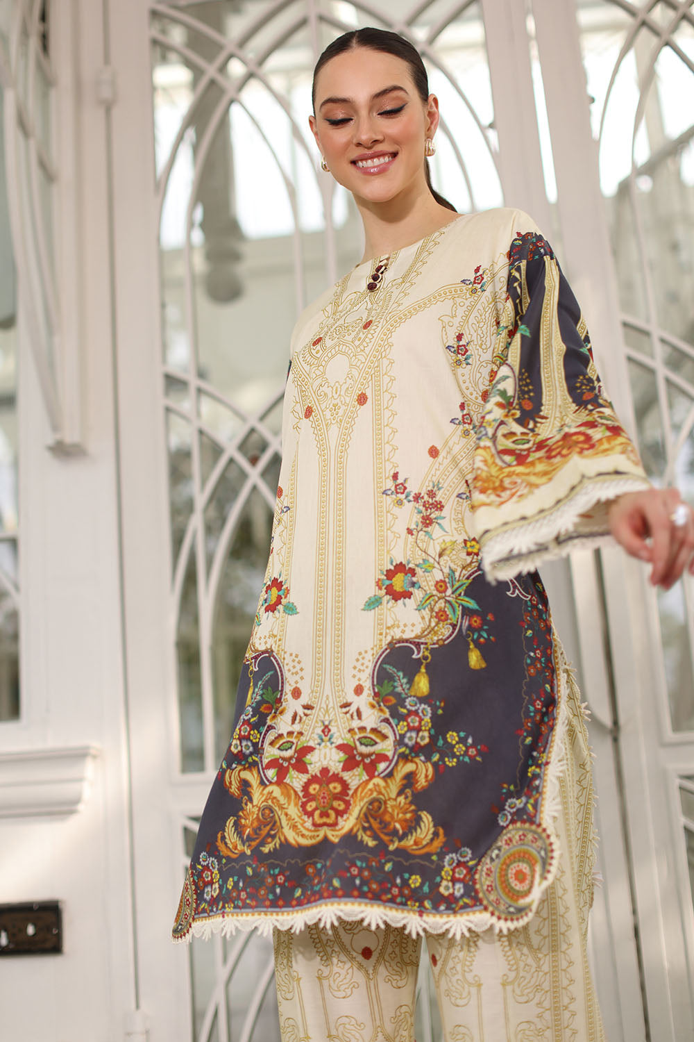 2 Piece Printed Lawn Suit with Printed Trouser