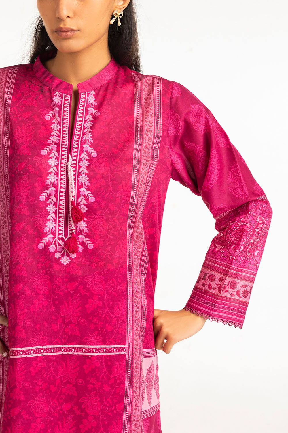3 Piece Printed Lawn Suit with Leno Dupatta