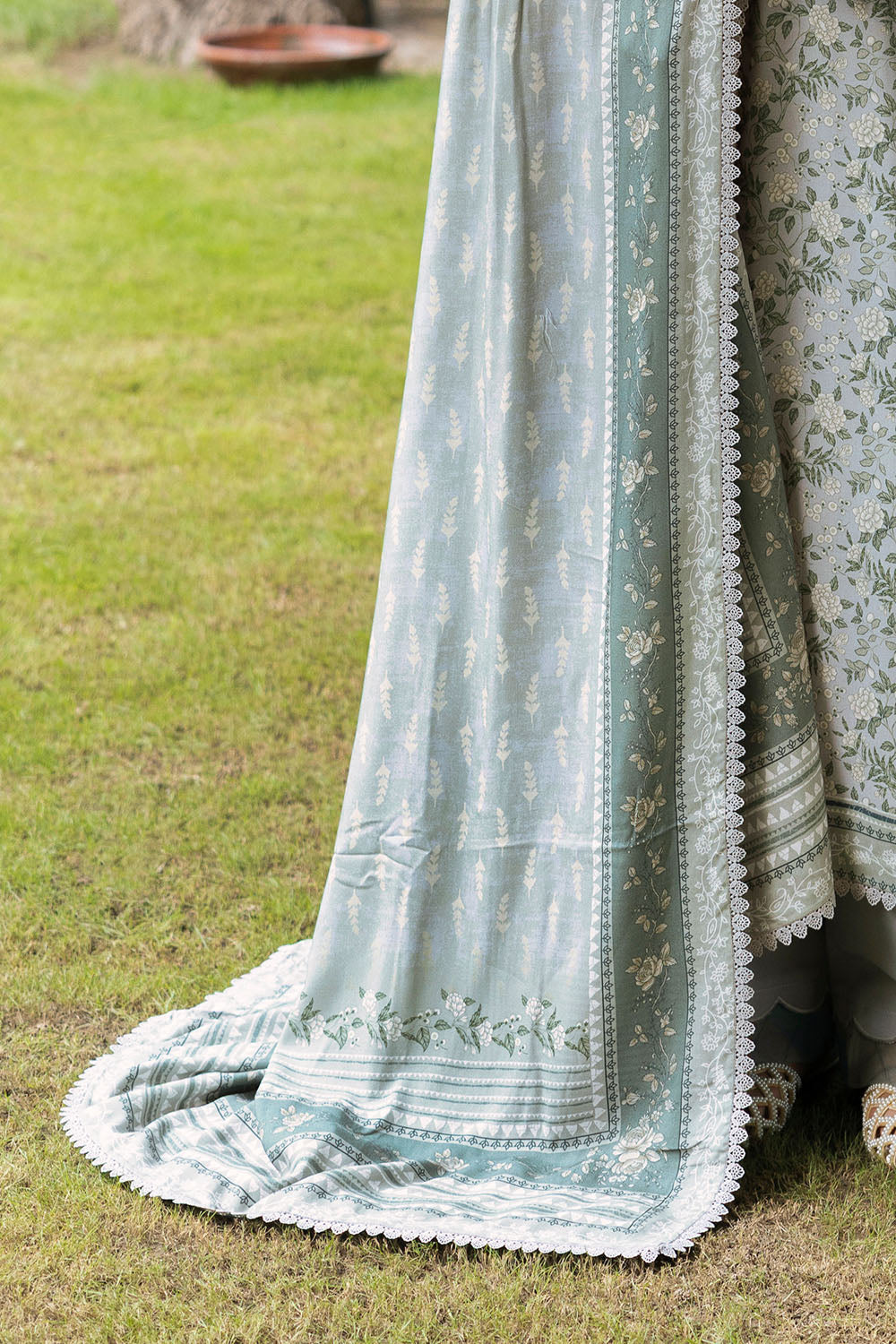 3 Piece Printed Linen Suit