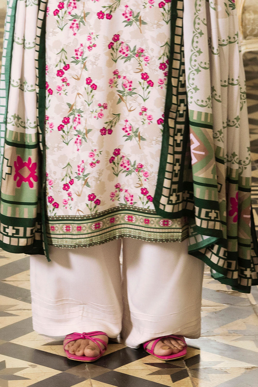3 Piece Printed Linen Suit