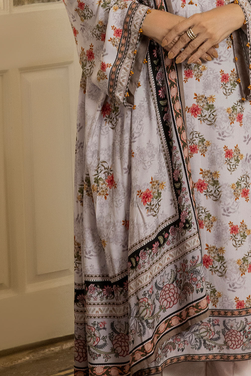 3 Piece Printed Linen Suit