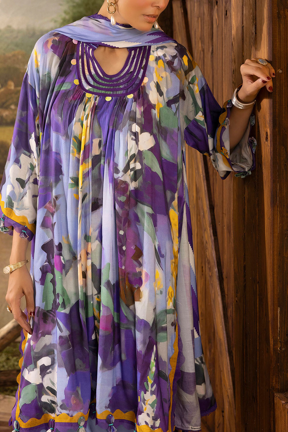 3 Piece Printed Linen Suit with Dupatta