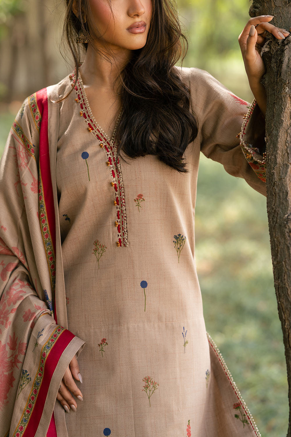 3 Piece Printed Pashmina Suit