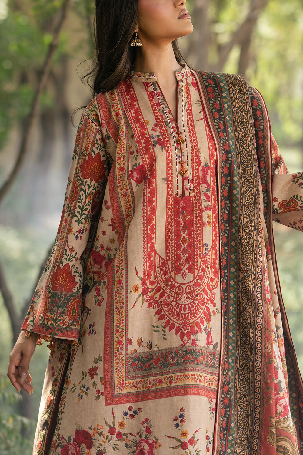 3 Piece Printed Pashmina Suit - W-FB-MM-26-489740