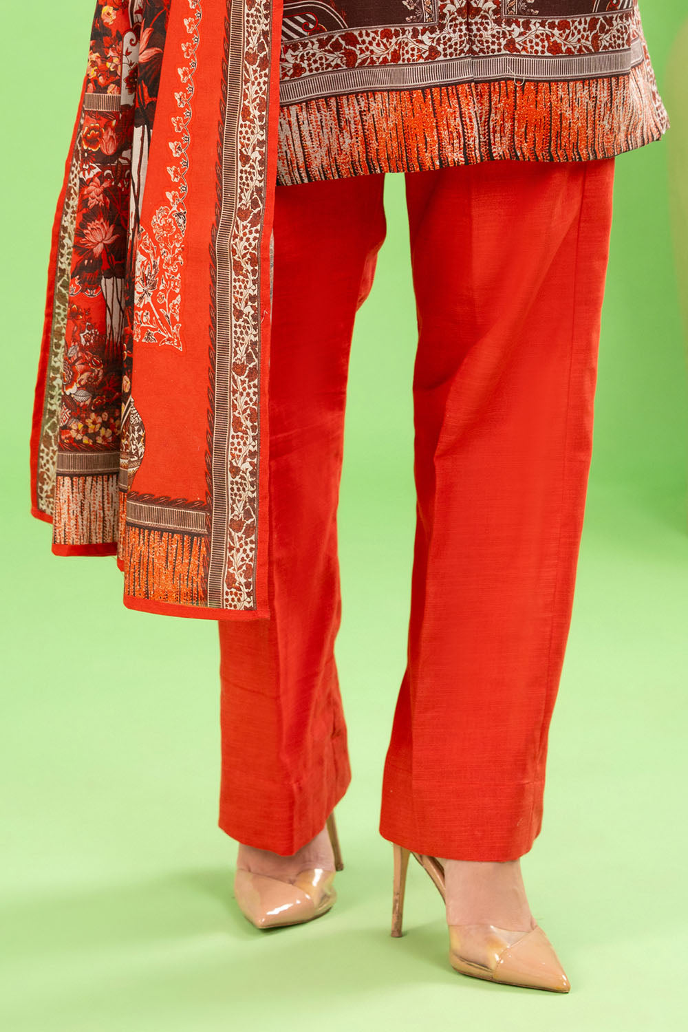 3 Piece Printed Khaddar Suit with Zari Dupatta