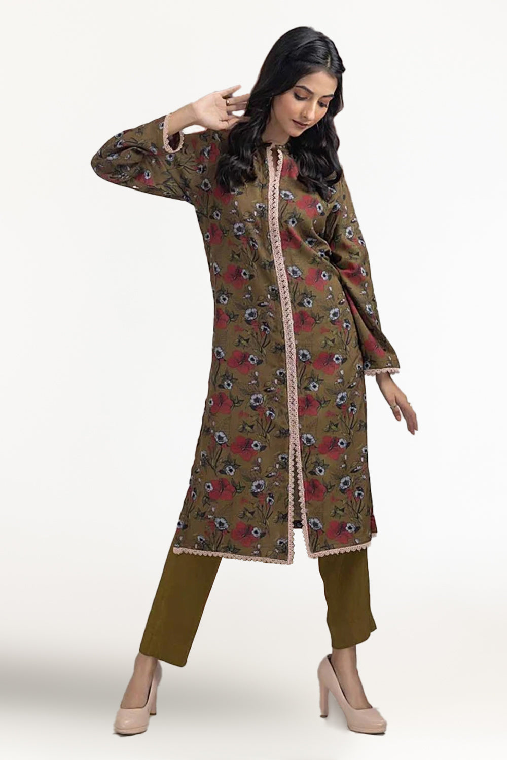 Printed Dhanak Unstitched Shirt