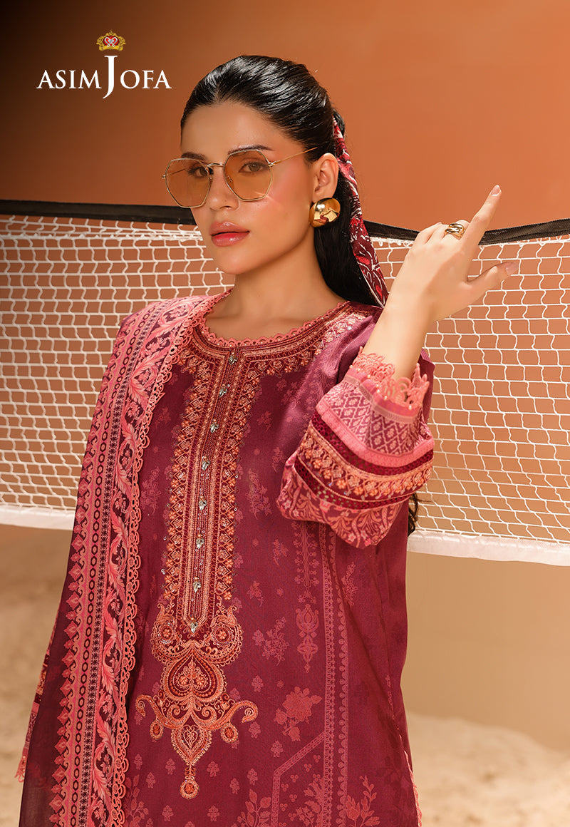 AJUBU-15 Printed Embroidered Lawn 2 Pcs