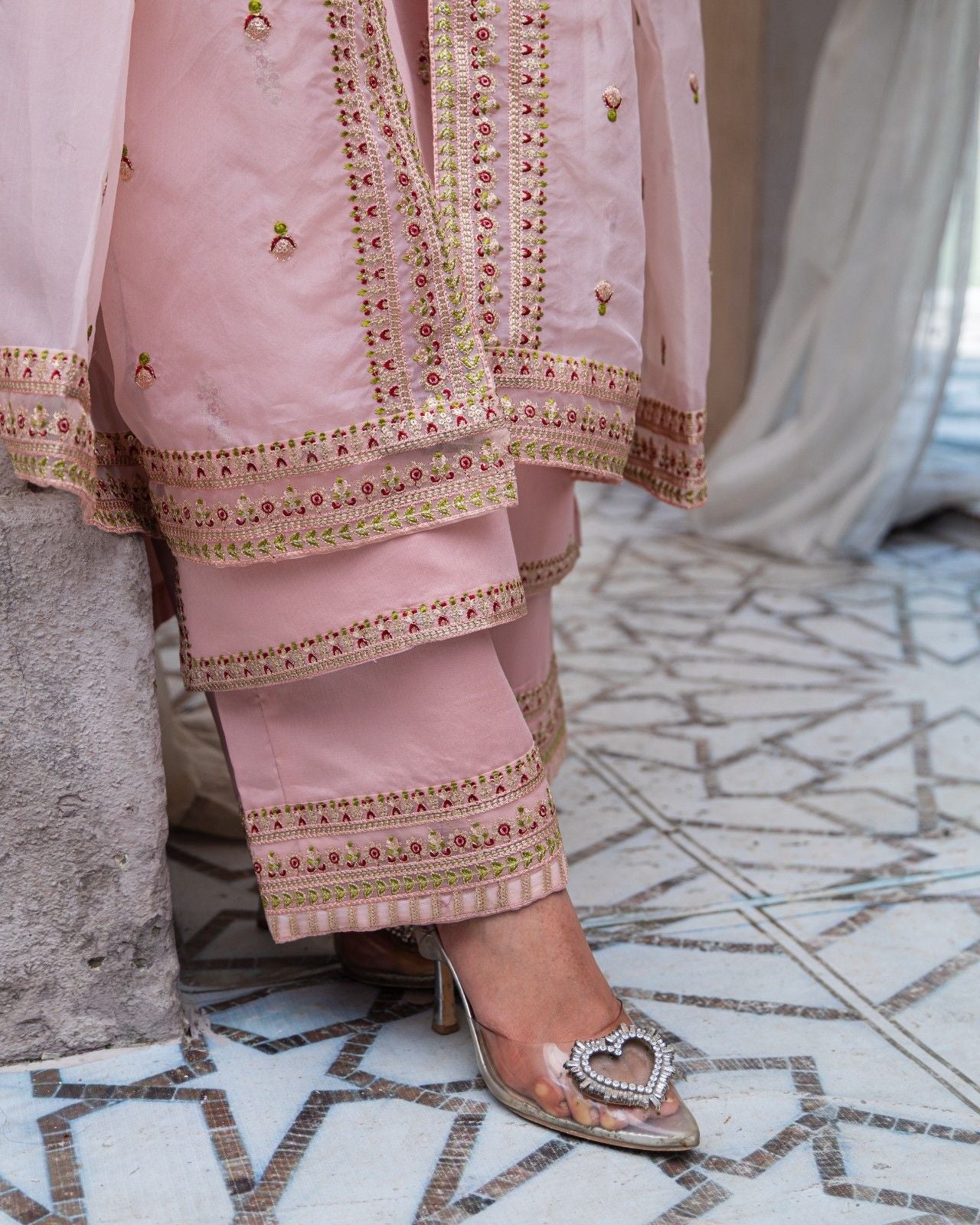 Royal Pink Majesty Sharara Suit | Blush Pink Premium Lawn 3 Piece