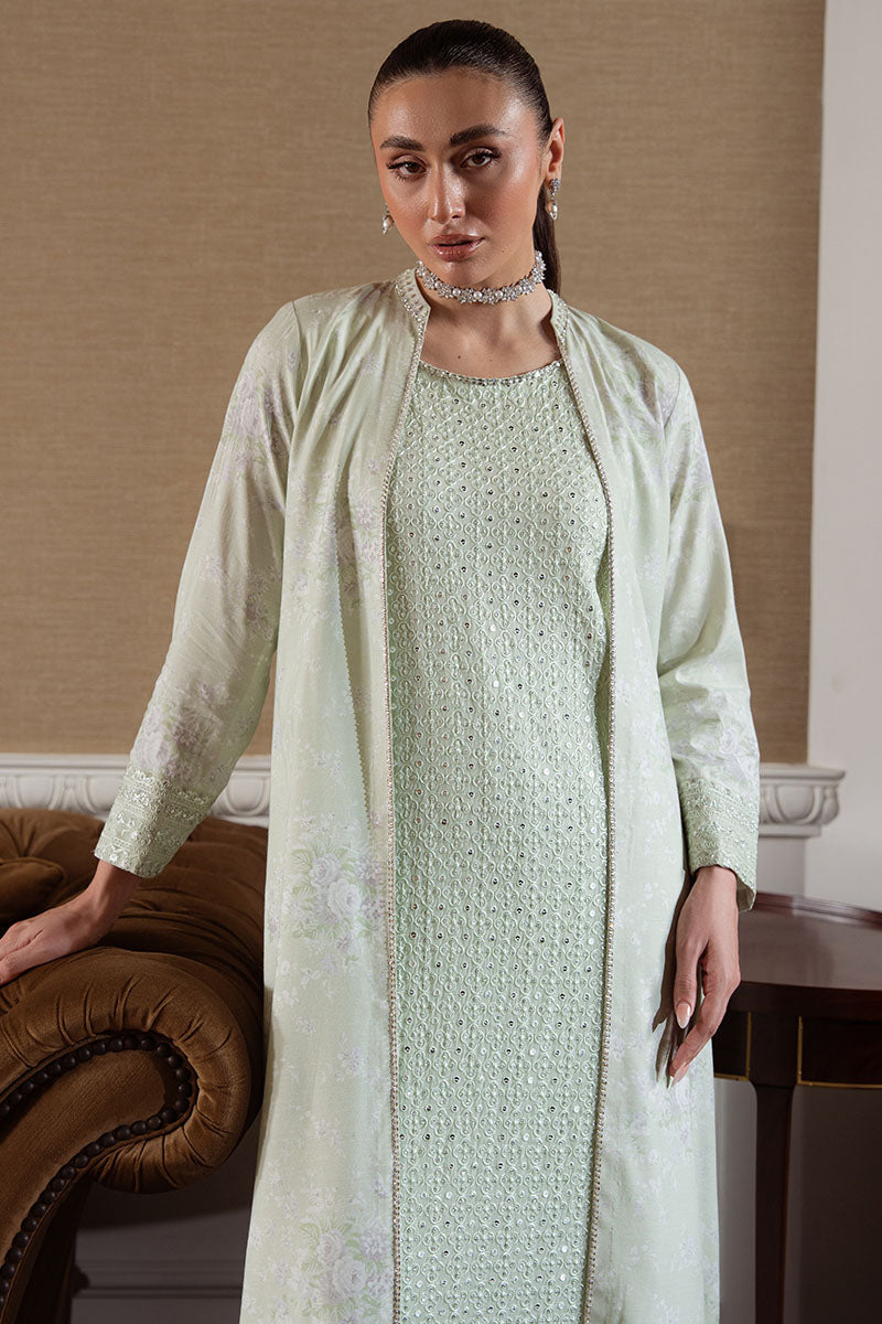 SOFT MELLOW-4PC CHIFFON EMBROIDERED SUIT