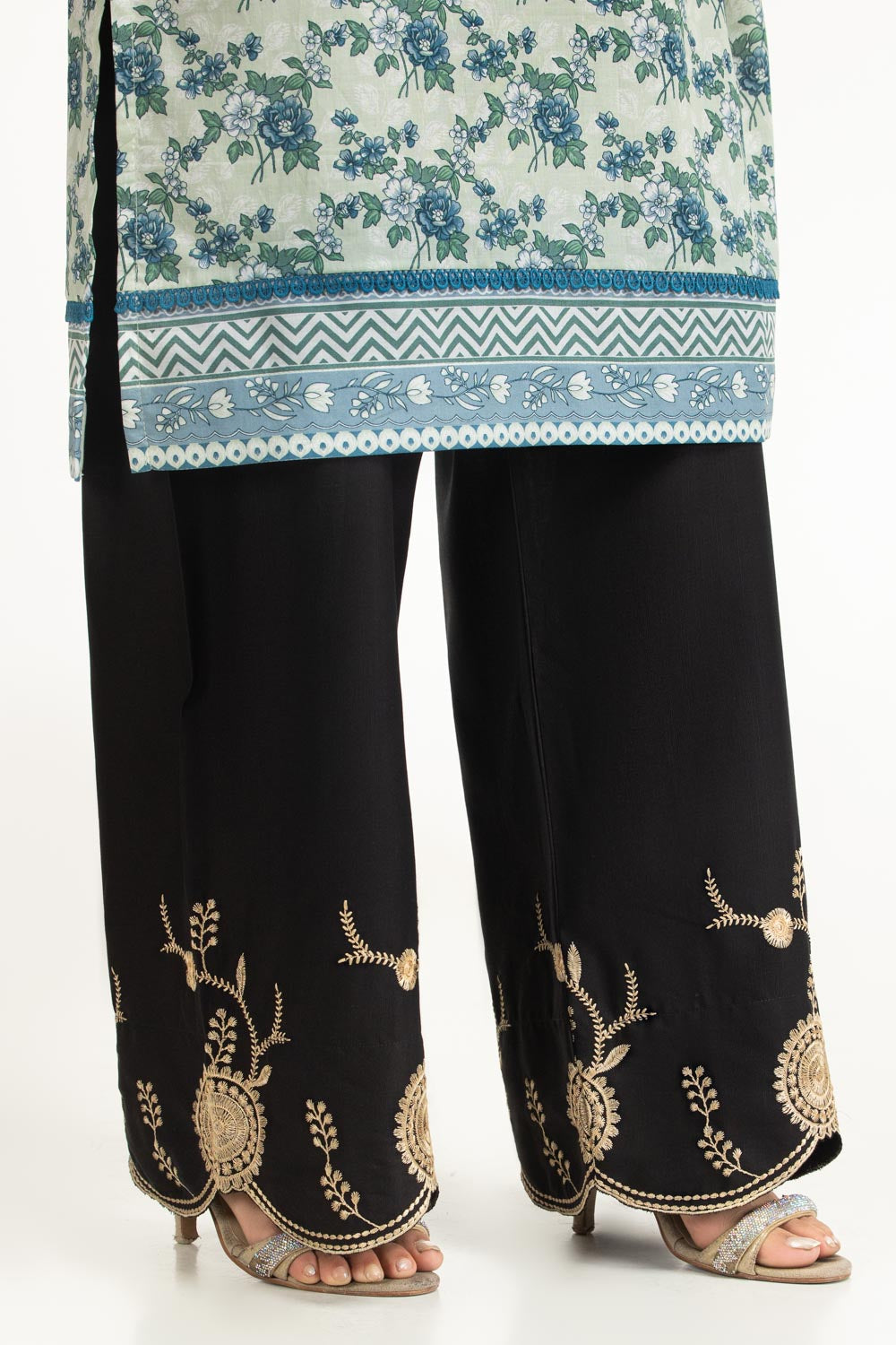 Rawsilk Embroidered Trouser - W-AP-UTS-26-455194