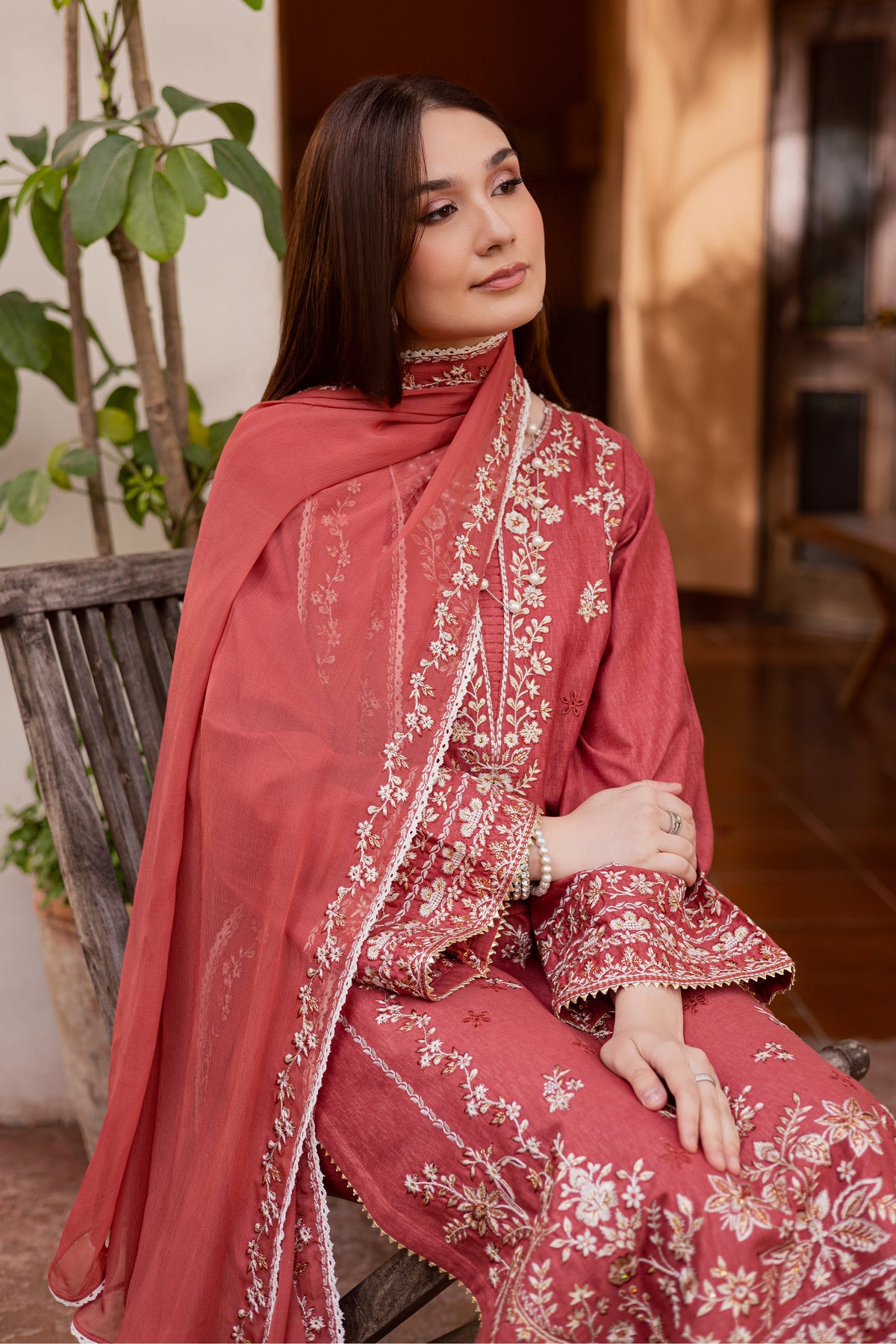 Red Carrot 3Pc - Embroidered Festive Pret