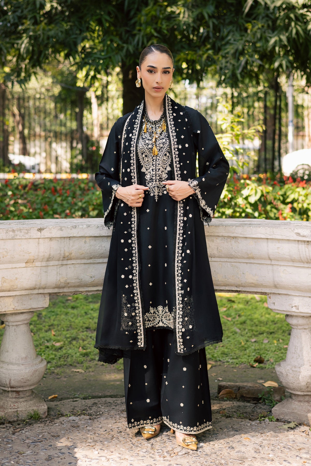 Rehel 3Pc - Festive Embroidered Lawn