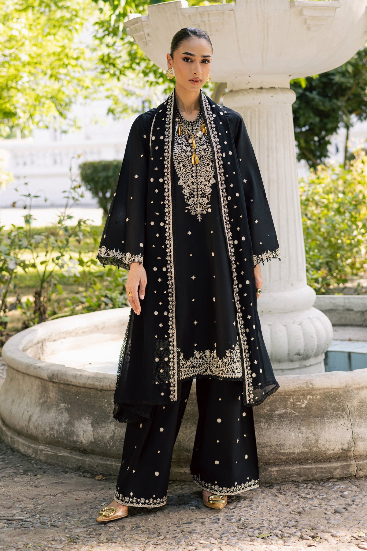 Rehel 3Pc - Festive Embroidered Lawn